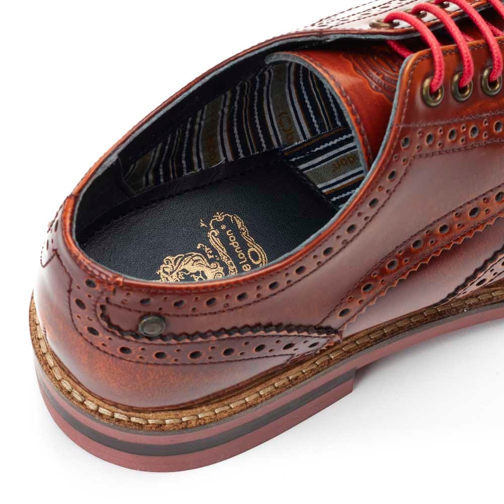 Woburn Hi Shine Brogue Shoes Tan