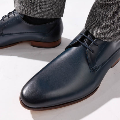 Gambino Waxy Derby Shoes Navy