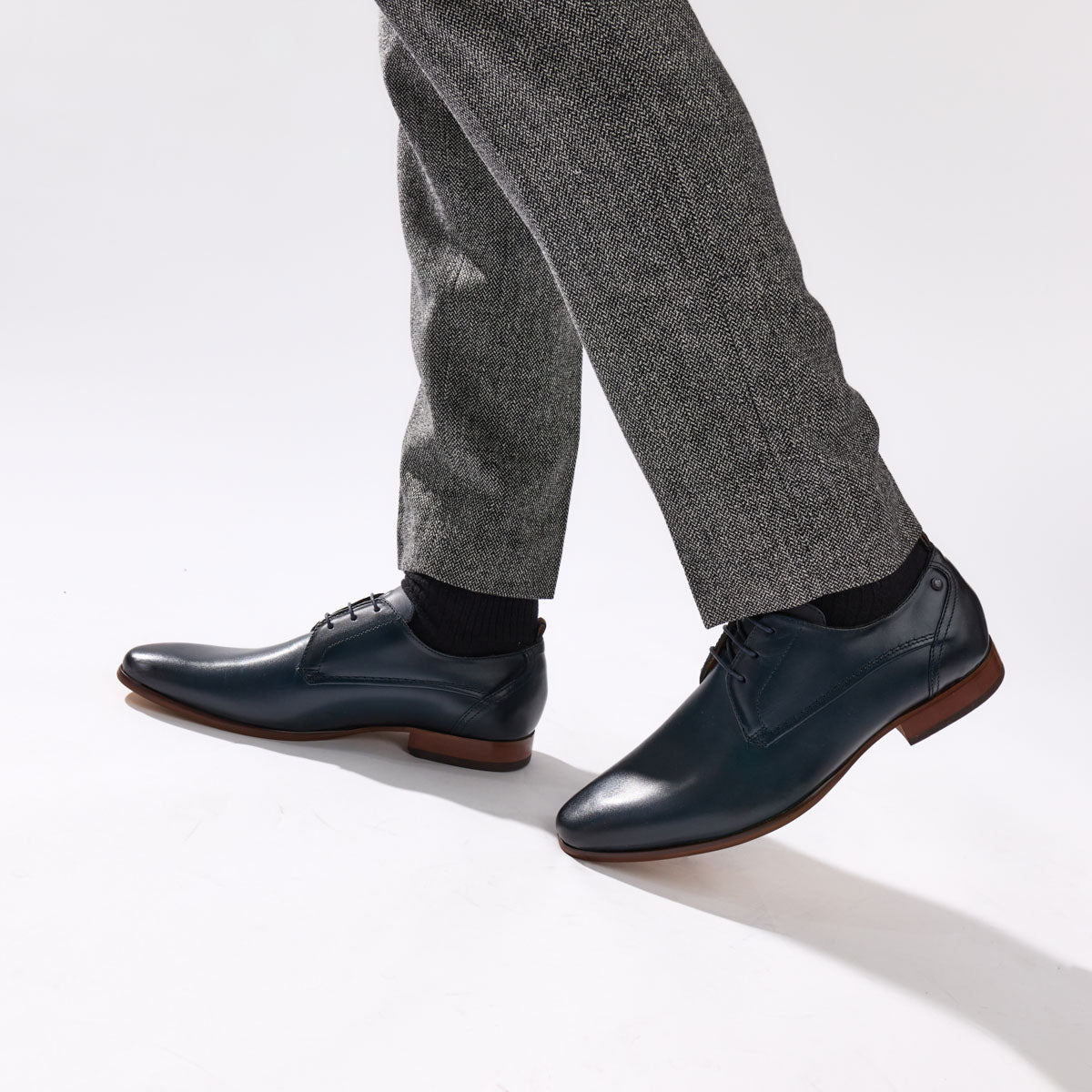 Gambino Waxy Derby Shoes Navy