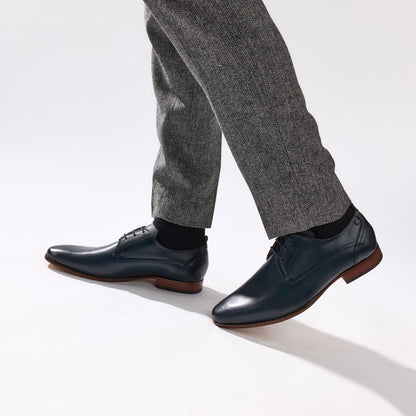 Gambino Waxy Derby Shoes Navy