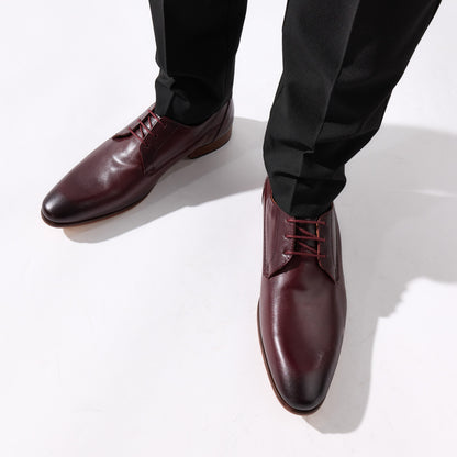 Gambino Waxy Derby Shoes Bordo