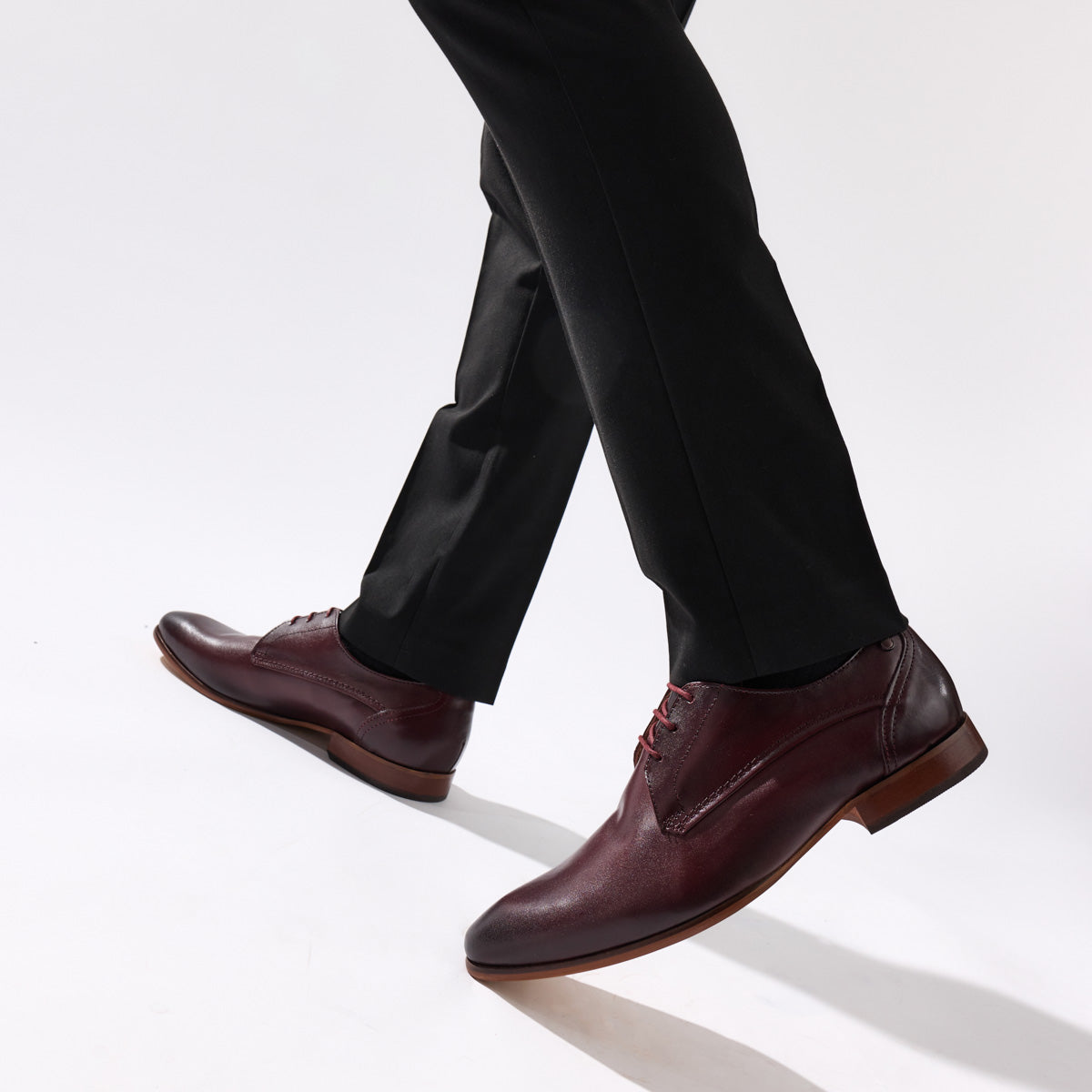 Gambino Waxy Derby Shoes Bordo