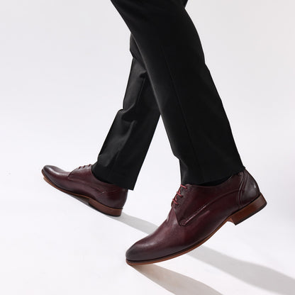 Gambino Waxy Derby Shoes Bordo
