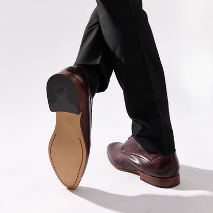 Gambino Waxy Derby Shoes Bordo