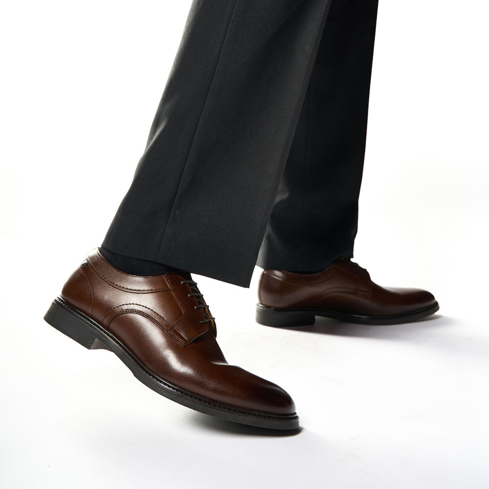 Drake Waxy Derby Shoes Brown