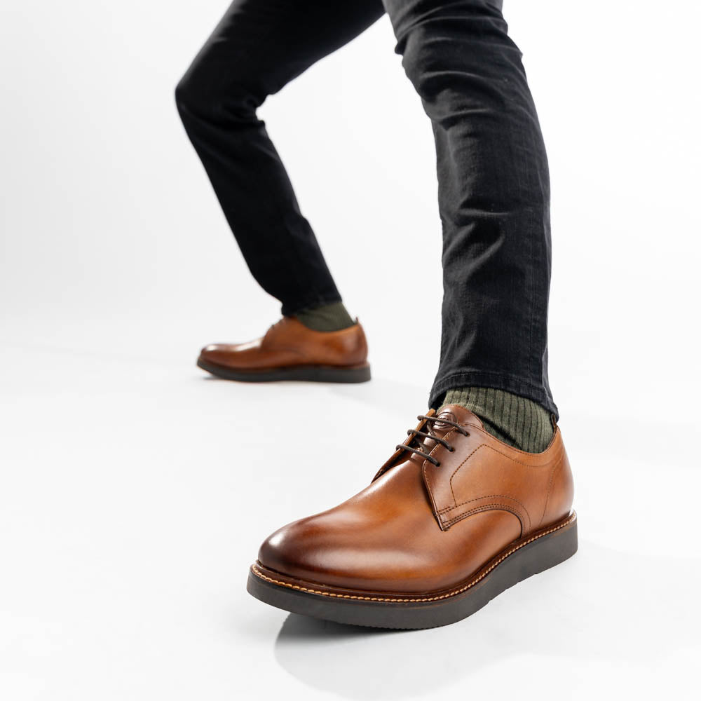 Roly Washed Derby Shoes Tan
