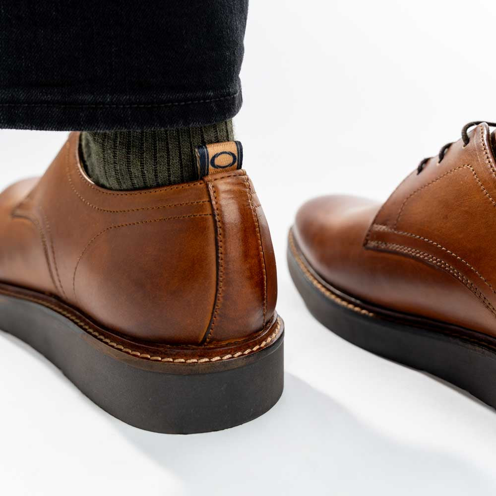 Roly Washed Derby Shoes Tan