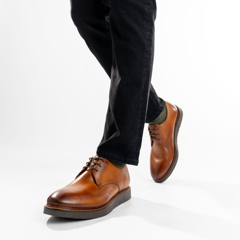 Roly Washed Derby Shoes Tan