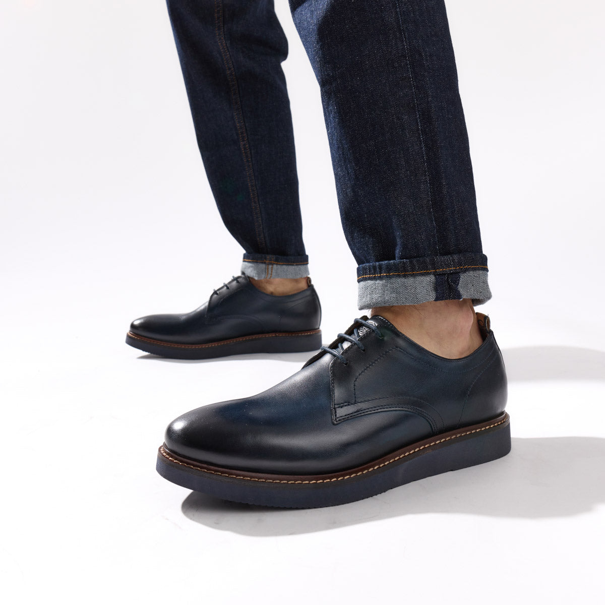 Roly Washed Derby Shoes Navy