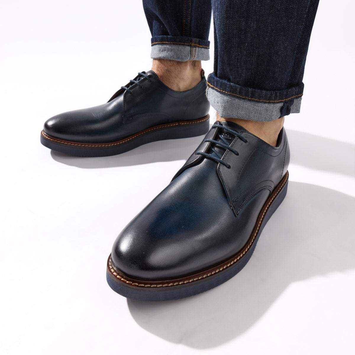 Roly Washed Derby Shoes Navy