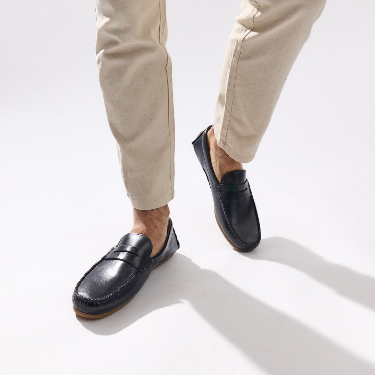 Collins Washed Loafers Navy