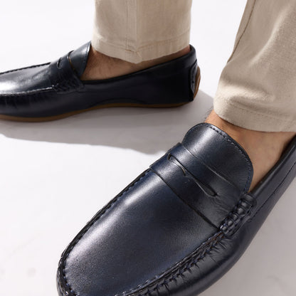 Collins Washed Loafers Navy