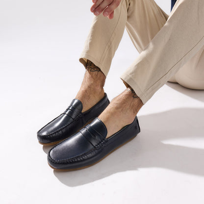 Collins Washed Loafers Navy