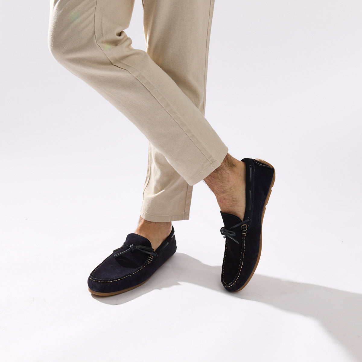 Brooks Suede Loafers Navy