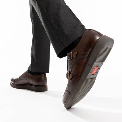 Knight Washed Double Monk Brown