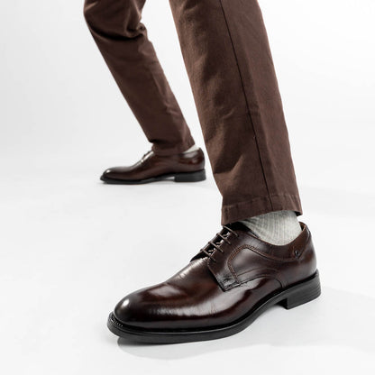 Sleeve Waxy Derby Shoes Brown