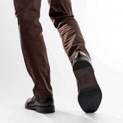 Sleeve Waxy Derby Shoes Brown