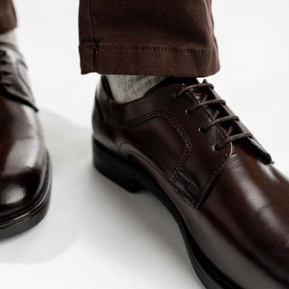 Sleeve Waxy Derby Shoes Brown