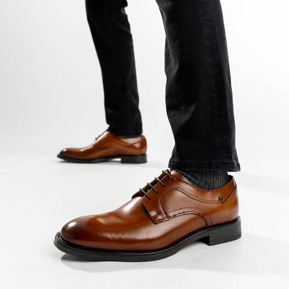 Sleeve Waxy Derby Shoes Tan