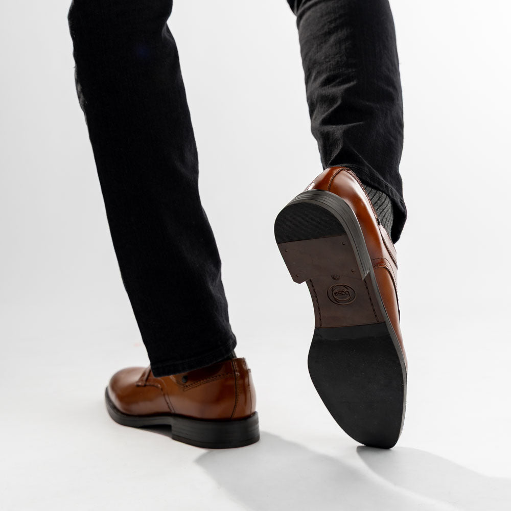 Sleeve Waxy Derby Shoes Tan
