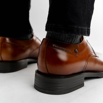 Sleeve Waxy Derby Shoes Tan