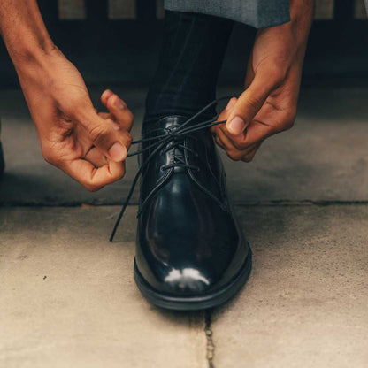 Edison Hi Shine Derby Shoes Black