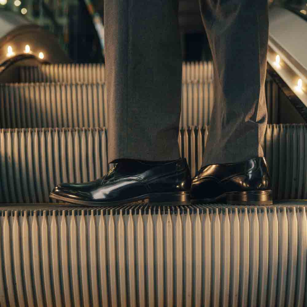 Edison Hi Shine Derby Shoes Black