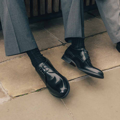Edison Hi Shine Derby Shoes Black