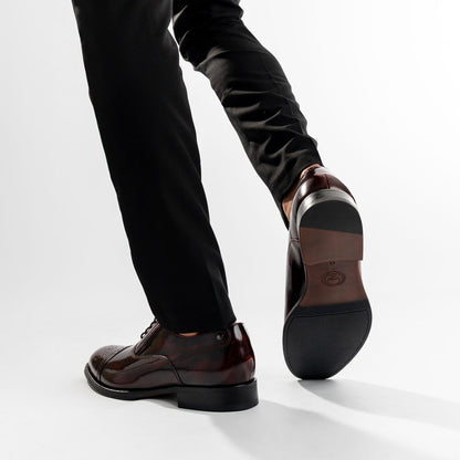 Franklin Hi Shine Brogue Shoes Bordo