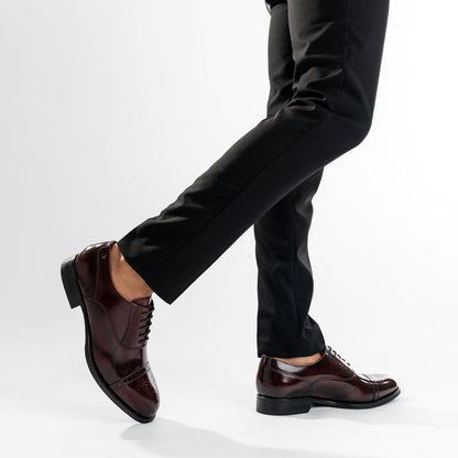 Franklin Hi Shine Brogue Shoes Bordo