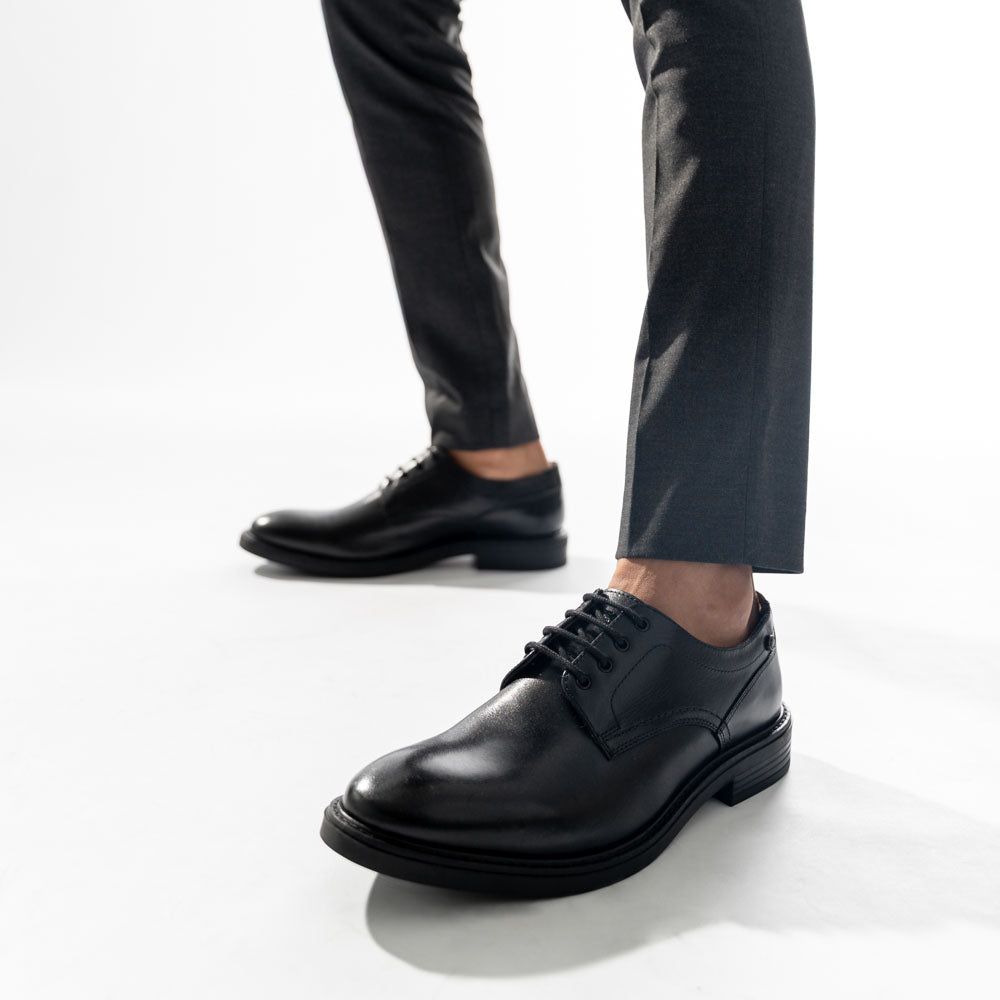 Durham Waxy Derby Shoes Black