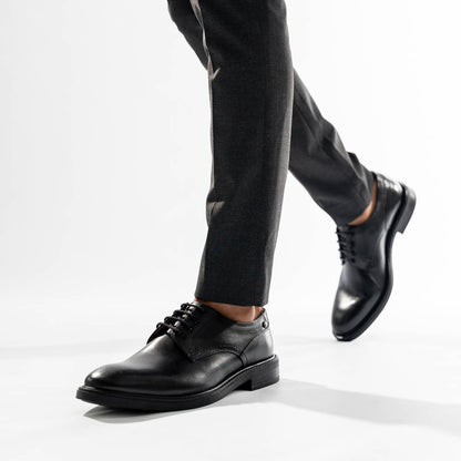 Durham Waxy Derby Shoes Black