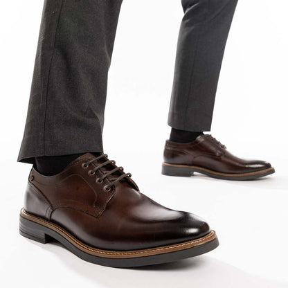 Durham Washed Derby Shoes Brown
