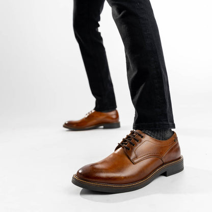 Durham Washed Derby Shoes Tan