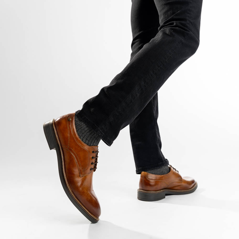Durham Washed Derby Shoes Tan
