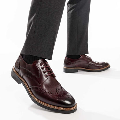York Washed Brogue Shoes Bordo