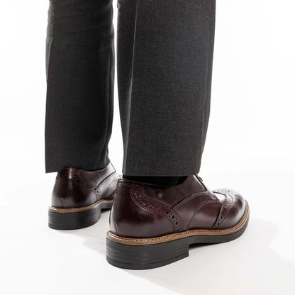 York Washed Brogue Shoes Bordo