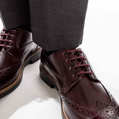 York Washed Brogue Shoes Bordo