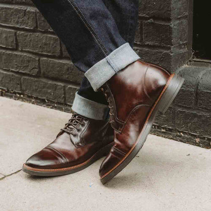 Plymouth Washed Toe Cap Boots Brown