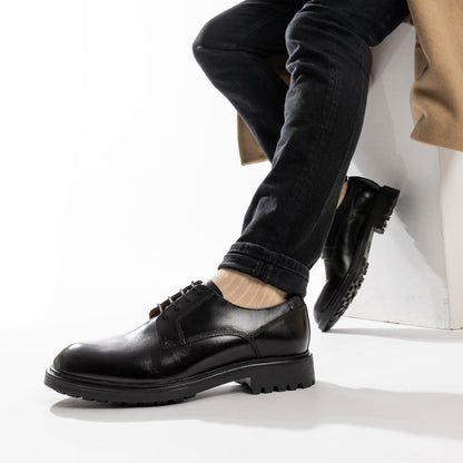 Locke Waxy Derby Shoes Black