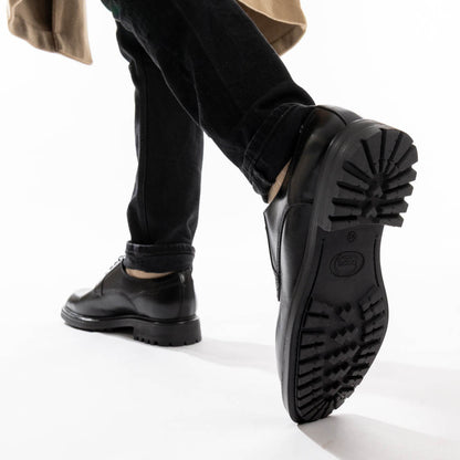 Locke Waxy Derby Shoes Black