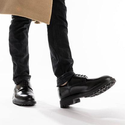 Locke Waxy Derby Shoes Black