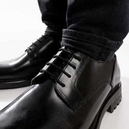Locke Waxy Derby Shoes Black