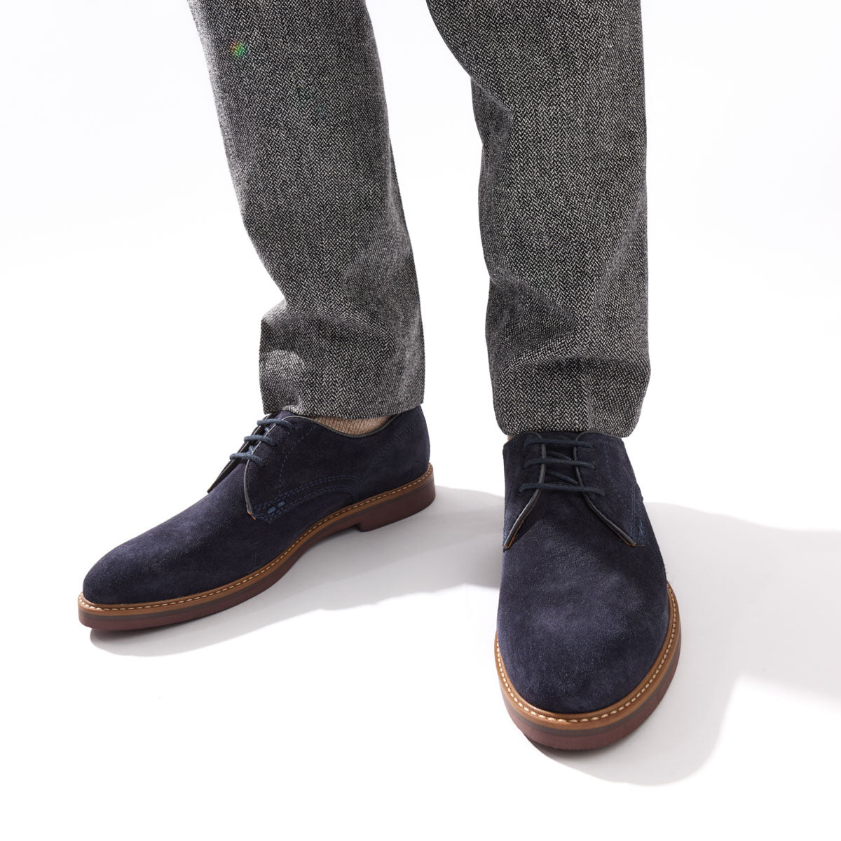 Strand Suede Derby Shoes Navy