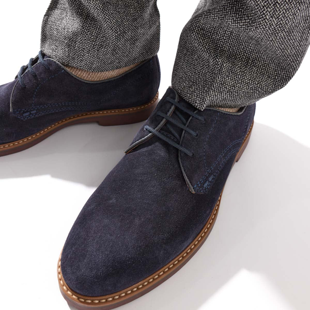 Strand Suede Derby Shoes Navy