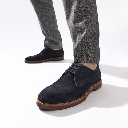 Strand Suede Derby Shoes Navy