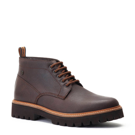 Men's Brown Leather Asgard Tumbled Work Boots | Base London Brown