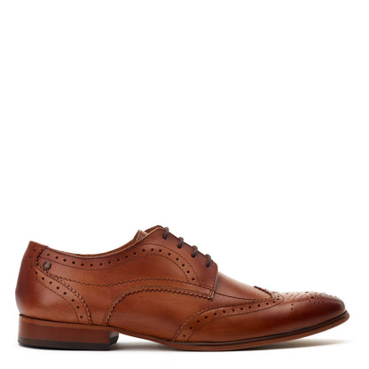 Barbera XL Waxy Brogue Shoes Tan