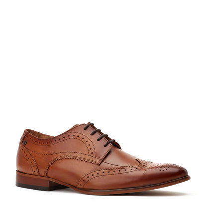 Barbera XL Waxy Brogue Shoes Tan