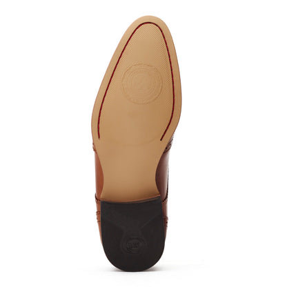 Barbera XL Waxy Brogue Shoes Tan